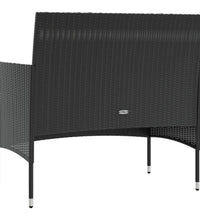 8-tlg. Garten-Lounge-Set mit Auflagen Poly Rattan Schwarz