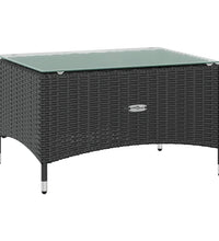 8-tlg. Garten-Lounge-Set mit Auflagen Poly Rattan Schwarz