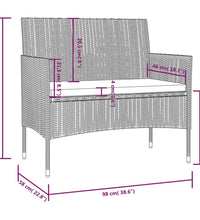 8-tlg. Garten-Lounge-Set mit Auflagen Poly Rattan Schwarz