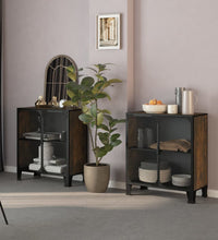 Lagerschränke 2 Stk. Rustikal Braun 72x36x82 cm Metall und MDF