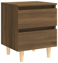 Nachttisch mit Massivholz-Beinen Braun Eichen-Optik 40x35x50 cm