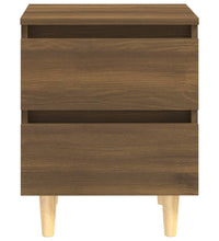 Nachttisch mit Massivholz-Beinen Braun Eichen-Optik 40x35x50 cm