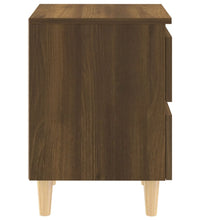 Nachttisch mit Massivholz-Beinen Braun Eichen-Optik 40x35x50 cm