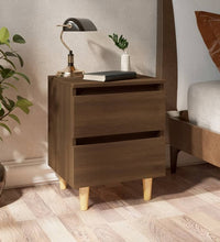 Nachttisch mit Massivholz-Beinen Braun Eichen-Optik 40x35x50 cm