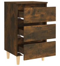 Nachttisch mit Massivholz-Beinen Räuchereiche 40x35x69 cm