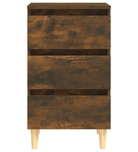 Nachttisch mit Massivholz-Beinen Räuchereiche 40x35x69 cm