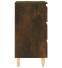 Nachttisch mit Massivholz-Beinen Räuchereiche 40x35x69 cm