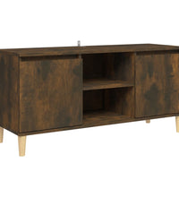 TV-Schrank mit Massivholz-Beinen Räuchereiche 103,5x35x50 cm