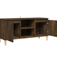 TV-Schrank mit Massivholz-Beinen Räuchereiche 103,5x35x50 cm