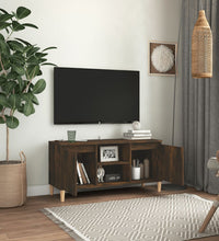 TV-Schrank mit Massivholz-Beinen Räuchereiche 103,5x35x50 cm