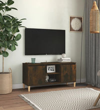 TV-Schrank mit Massivholz-Beinen Räuchereiche 103,5x35x50 cm