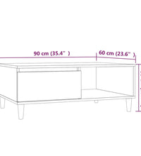 Couchtisch Grau Sonoma 90x60x35 cm Holzwerkstoff