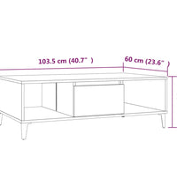 Couchtisch Braun Eichen-Optik 103,5x60x35 cm Holzwerkstoff