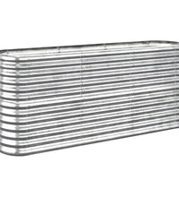 Hochbeet Pulverbeschichteter Stahl 152x40x68 cm Silbern