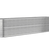 Hochbeet Pulverbeschichteter Stahl 260x40x68 cm Silbern