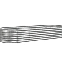 Hochbeet Pulverbeschichteter Stahl 224x80x36 cm Silbern