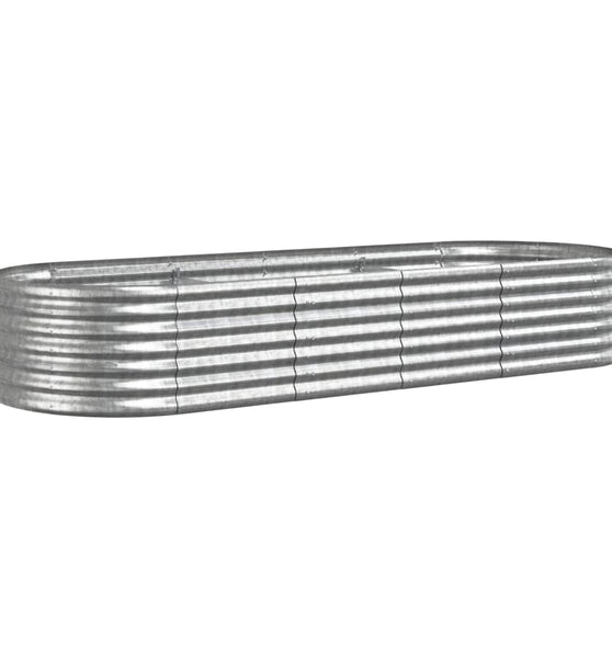 Hochbeet Pulverbeschichteter Stahl 224x80x36 cm Silbern