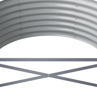 Hochbeet Pulverbeschichteter Stahl 224x80x36 cm Silbern