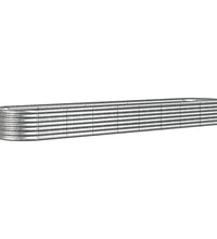 Hochbeet Pulverbeschichteter Stahl 368x80x36 cm Silbern