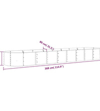 Hochbeet Pulverbeschichteter Stahl 368x80x36 cm Silbern