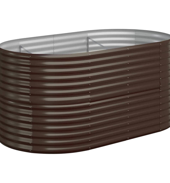 Hochbeet Pulverbeschichteter Stahl 152x80x68 cm Braun