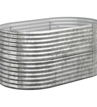 Hochbeet Pulverbeschichteter Stahl 152x80x68 cm Silbern