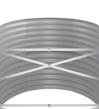 Hochbeet Pulverbeschichteter Stahl 152x80x68 cm Silbern