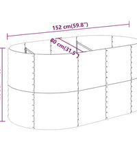 Hochbeet Pulverbeschichteter Stahl 152x80x68 cm Silbern