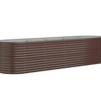 Hochbeet Pulverbeschichteter Stahl 296x80x68 cm Braun