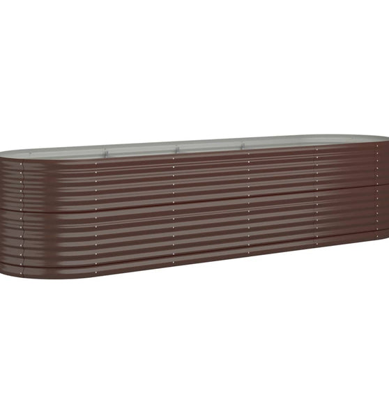 Hochbeet Pulverbeschichteter Stahl 296x80x68 cm Braun