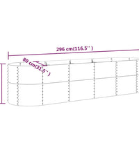 Hochbeet Pulverbeschichteter Stahl 296x80x68 cm Braun