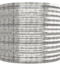 Hochbeet Pulverbeschichteter Stahl 296x80x68 cm Silbern