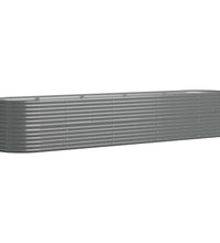 Hochbeet Pulverbeschichteter Stahl 368x80x68 cm Grau