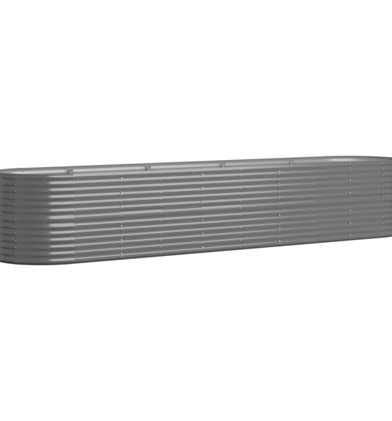 Hochbeet Pulverbeschichteter Stahl 368x80x68 cm Grau