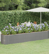 Hochbeet Pulverbeschichteter Stahl 368x80x68 cm Grau