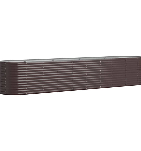 Hochbeet Pulverbeschichteter Stahl 368x80x68 cm Braun