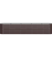 Hochbeet Pulverbeschichteter Stahl 368x80x68 cm Braun