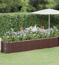 Hochbeet Pulverbeschichteter Stahl 368x80x68 cm Braun