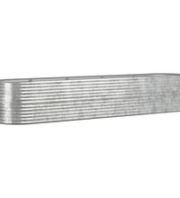 Hochbeet Pulverbeschichteter Stahl 368x80x68 cm Silbern