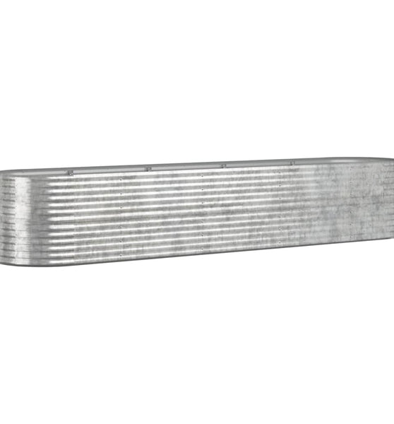 Hochbeet Pulverbeschichteter Stahl 368x80x68 cm Silbern