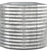 Hochbeet Pulverbeschichteter Stahl 368x80x68 cm Silbern