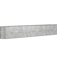 Hochbeet Pulverbeschichteter Stahl 440x80x68 cm Silbern