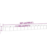 Hochbeet Pulverbeschichteter Stahl 507x100x36 cm Grau
