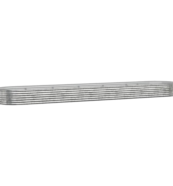 Hochbeet Pulverbeschichteter Stahl 507x100x36 cm Silbern