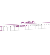 Hochbeet Pulverbeschichteter Stahl 544x100x36 cm Anthrazit
