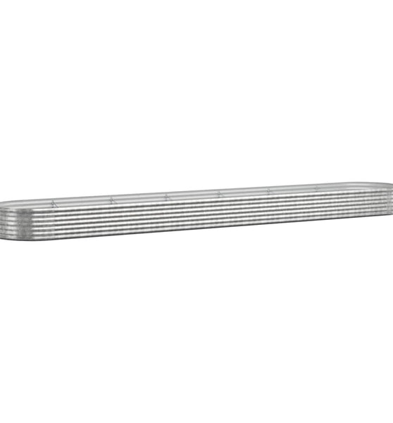 Hochbeet Pulverbeschichteter Stahl 544x100x36 cm Silbern