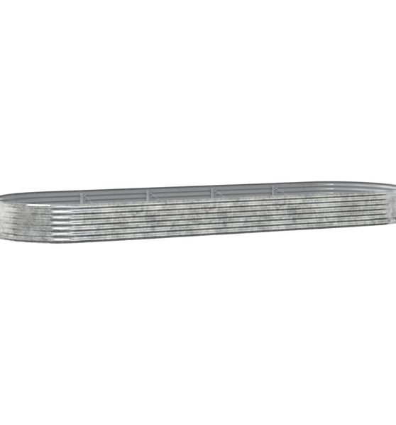 Hochbeet Pulverbeschichteter Stahl 450x140x36 cm Silbern