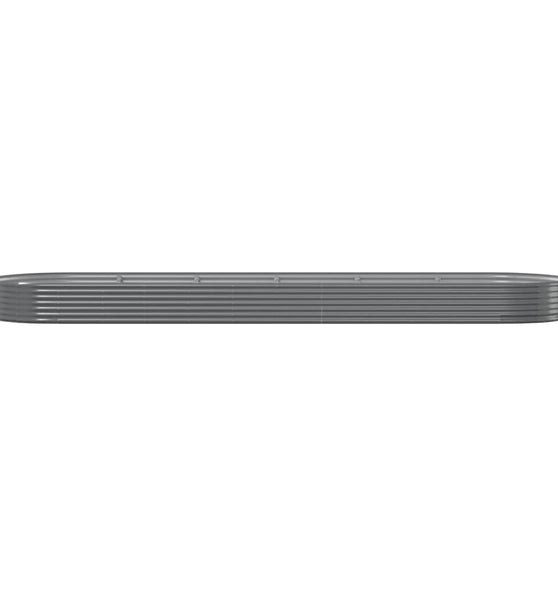 Hochbeet Pulverbeschichteter Stahl 523x140x36 cm Grau