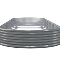 Hochbeet Pulverbeschichteter Stahl 523x140x36 cm Grau