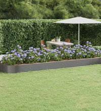 Hochbeet Pulverbeschichteter Stahl 523x140x36 cm Grau